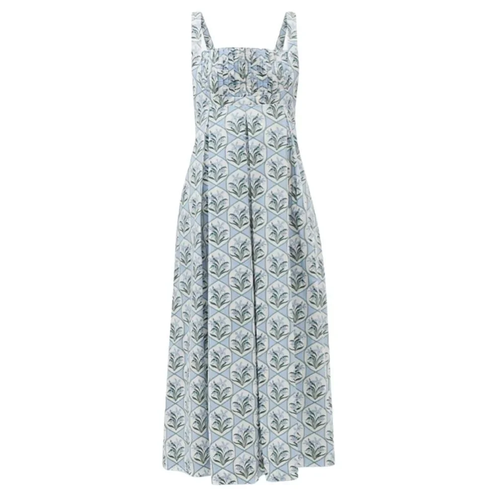 AQUA by AQUA BENDITA Hortensia floral-print cotton-poplin dress Size M NWT_2